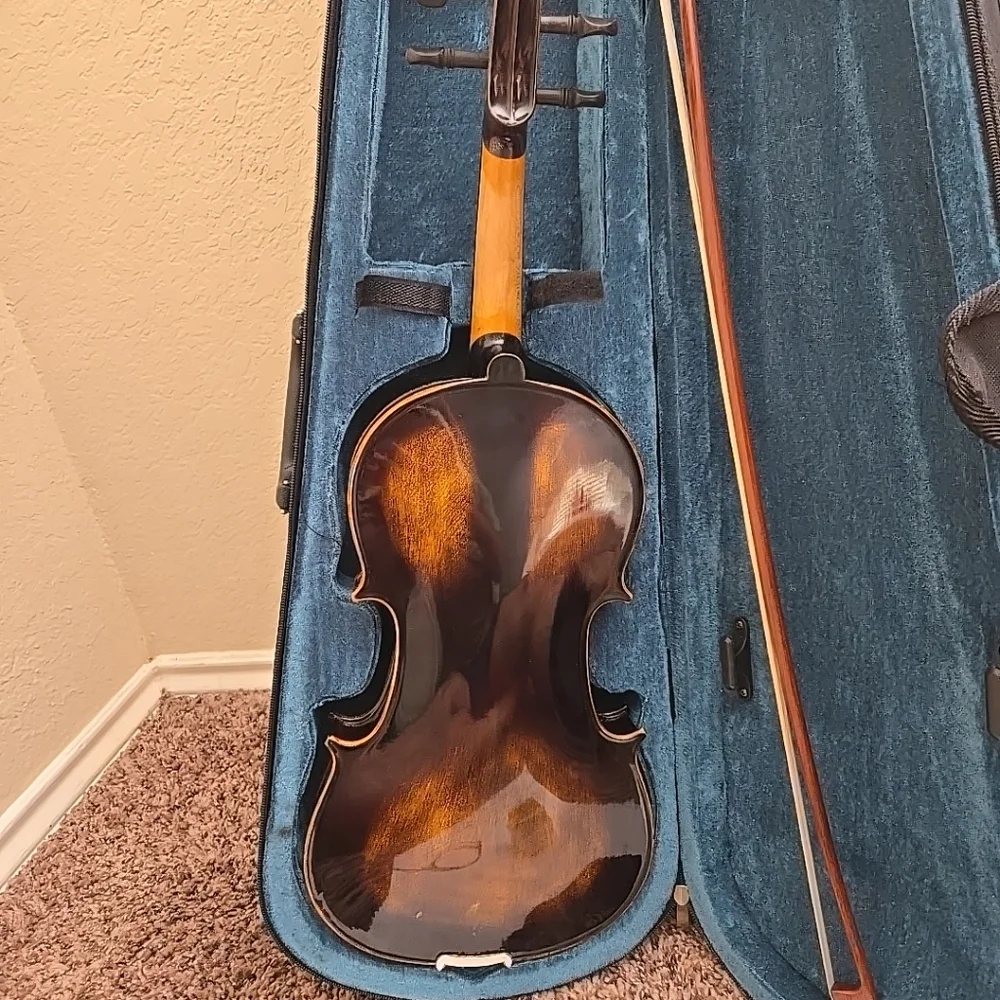 4/4 Violin Antique Style With Extra Strings Bow Case Rosin - Picture 1 of 11